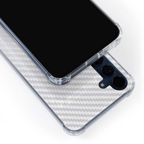 White Carbon Fiber Specialty Texture Material Galaxy A35 5G Clear Case
